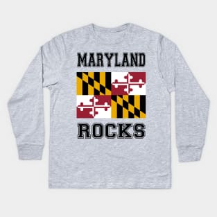 Maryland Rocks Kids Long Sleeve T-Shirt